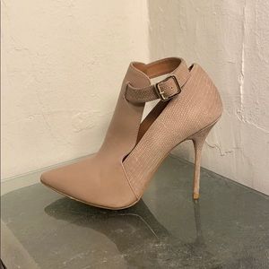 Aldo leather and suede heeled ankle boots